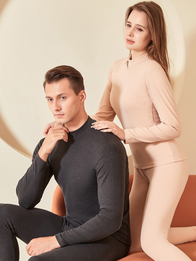Soft Mid-Low Neck Stretch Couple Base Thermal Sets