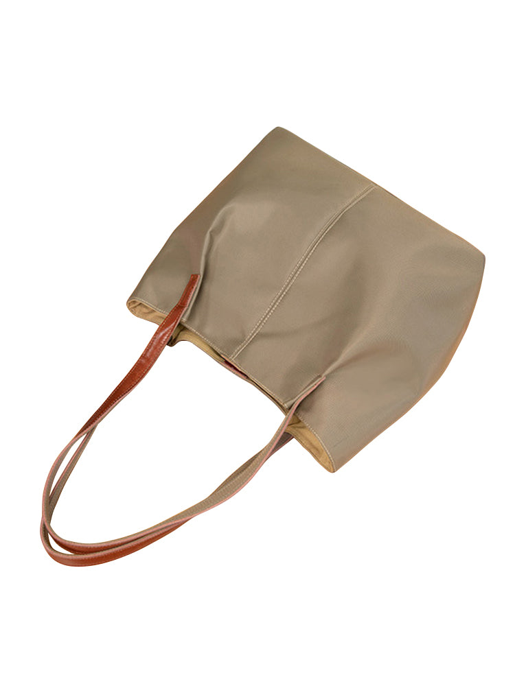 Textured Twill Casual Canvas Large Capacity Tote Shoulder Handbags