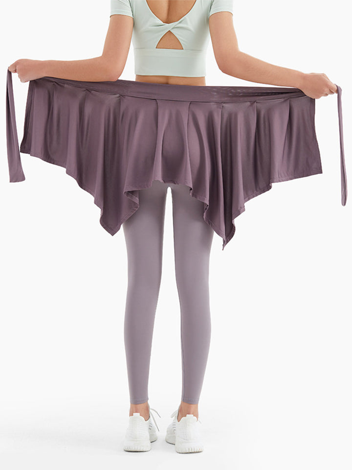 Women's Self Tie Athletic Yoga Skirt Sport Wrap Short Skirt Cover Ups