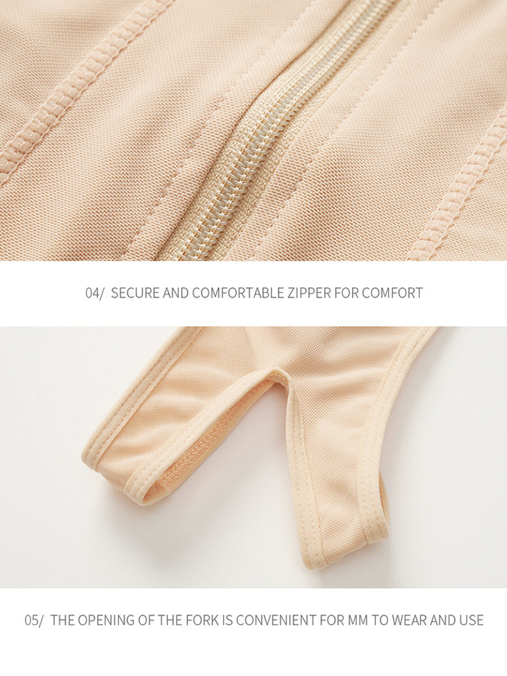 Women Zipper Seamless High Waist Thong Tummy Control Body Shapewear
