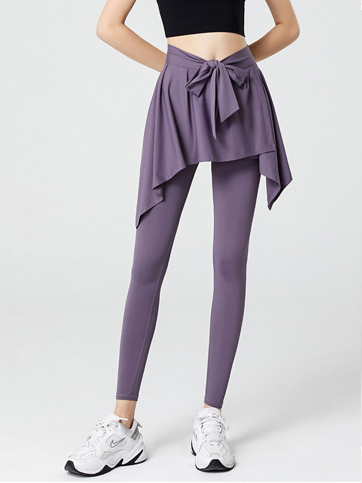 Fake Two Pieces Yoga Outfits Sports Leggings