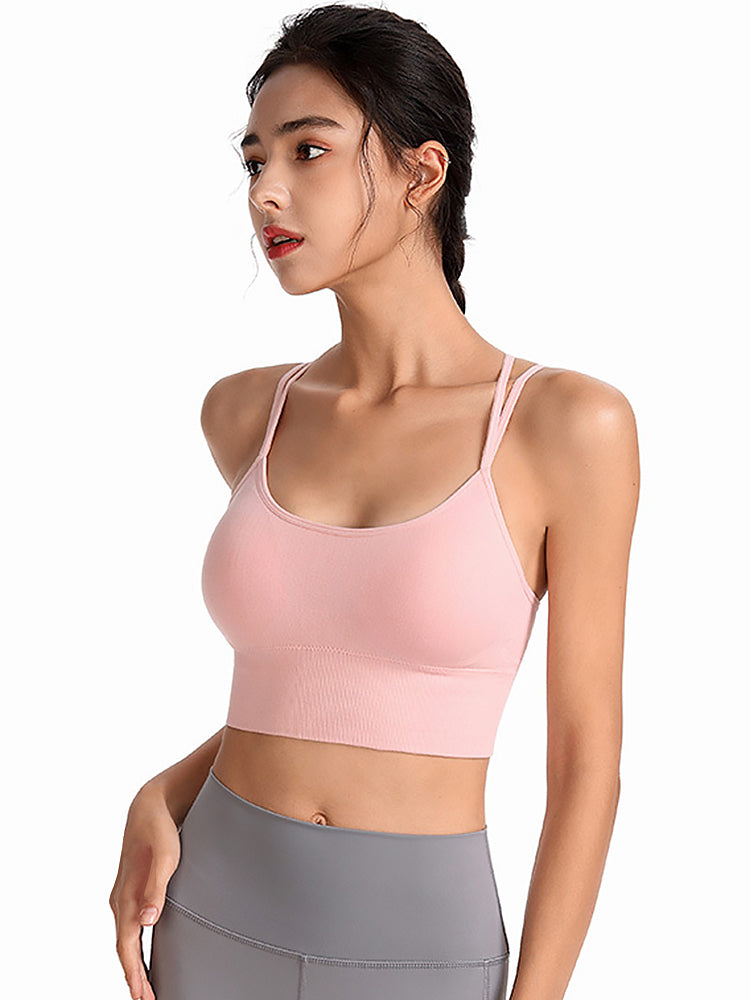 Sexy Criss-Cross Back Tank Sports Wireless Bra