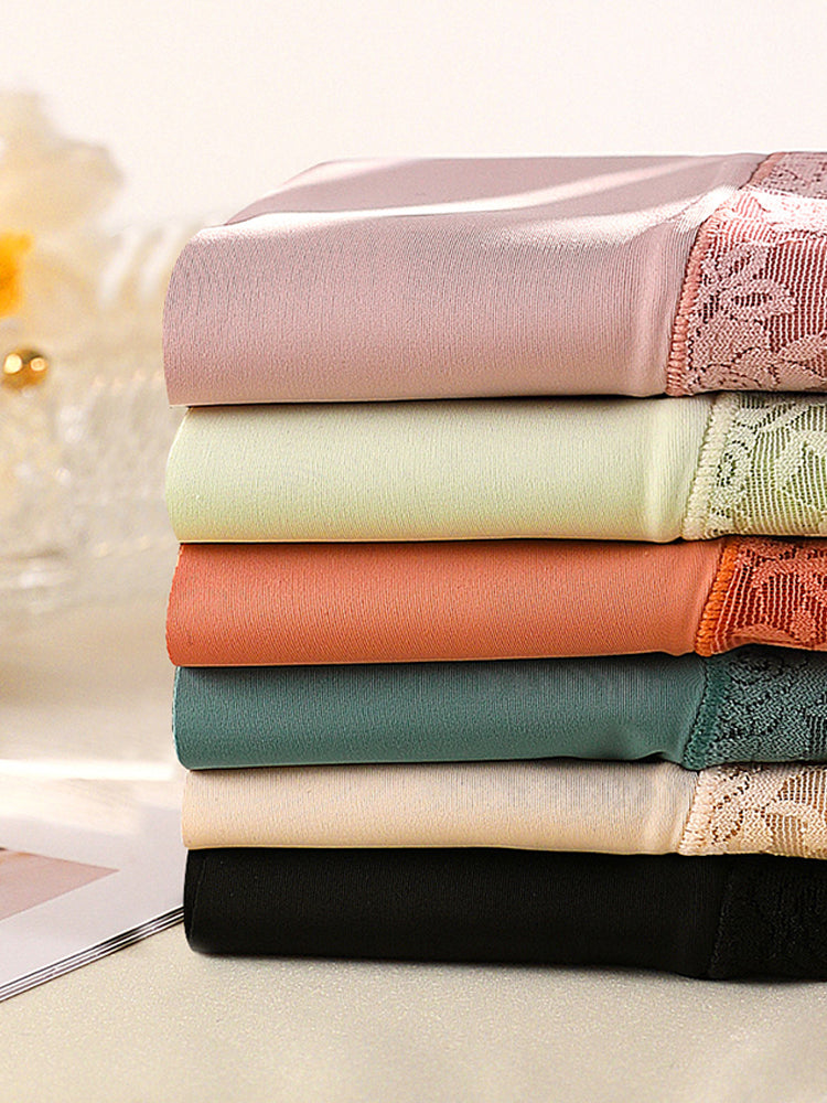 4-Pack Women's Ice Silk Seamless High Waist Antibacterial Panties