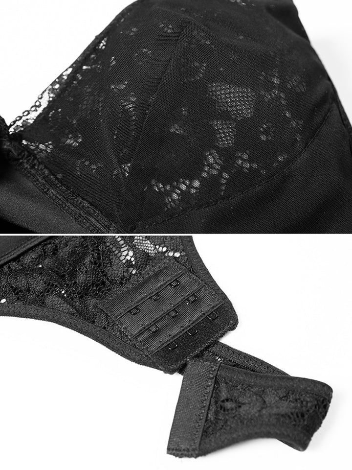Lace Lingerie Tummy Control Hook Crotch Bodysuit Shapewear