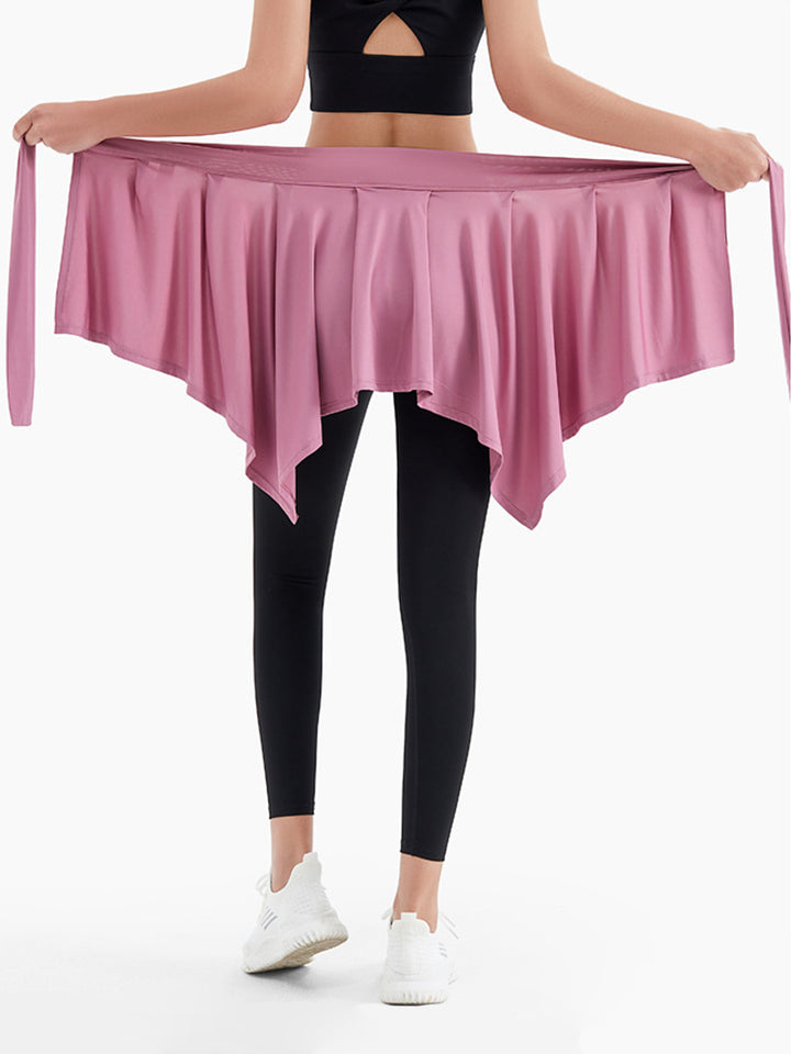 Women's Self Tie Athletic Yoga Skirt Sport Wrap Short Skirt Cover Ups