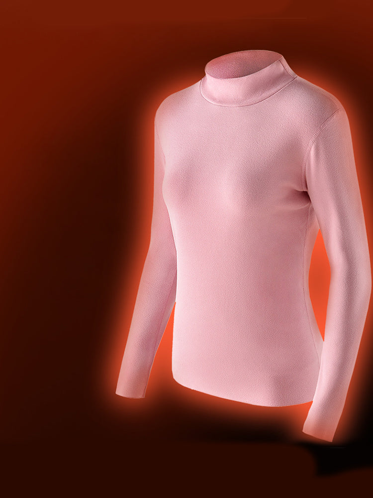 Mid-high Collar Thickened Double-sided Brushed Thermal Underwear Set