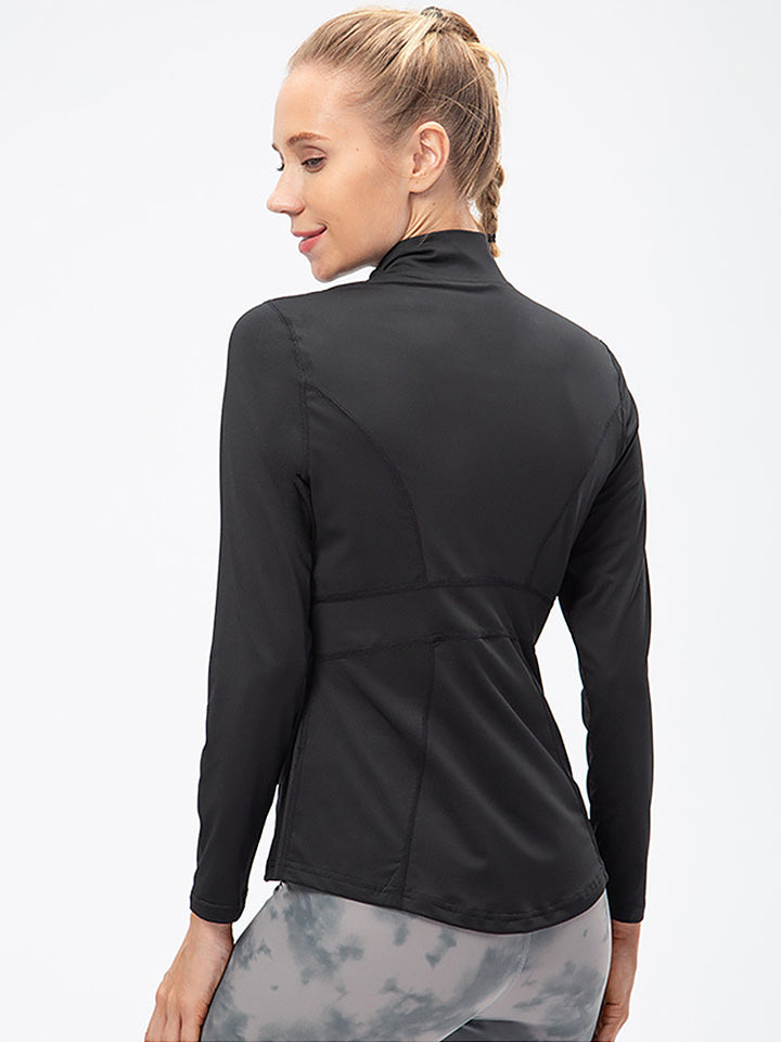 Zip Closure Athletic Slim Quick Dry Running Tops
