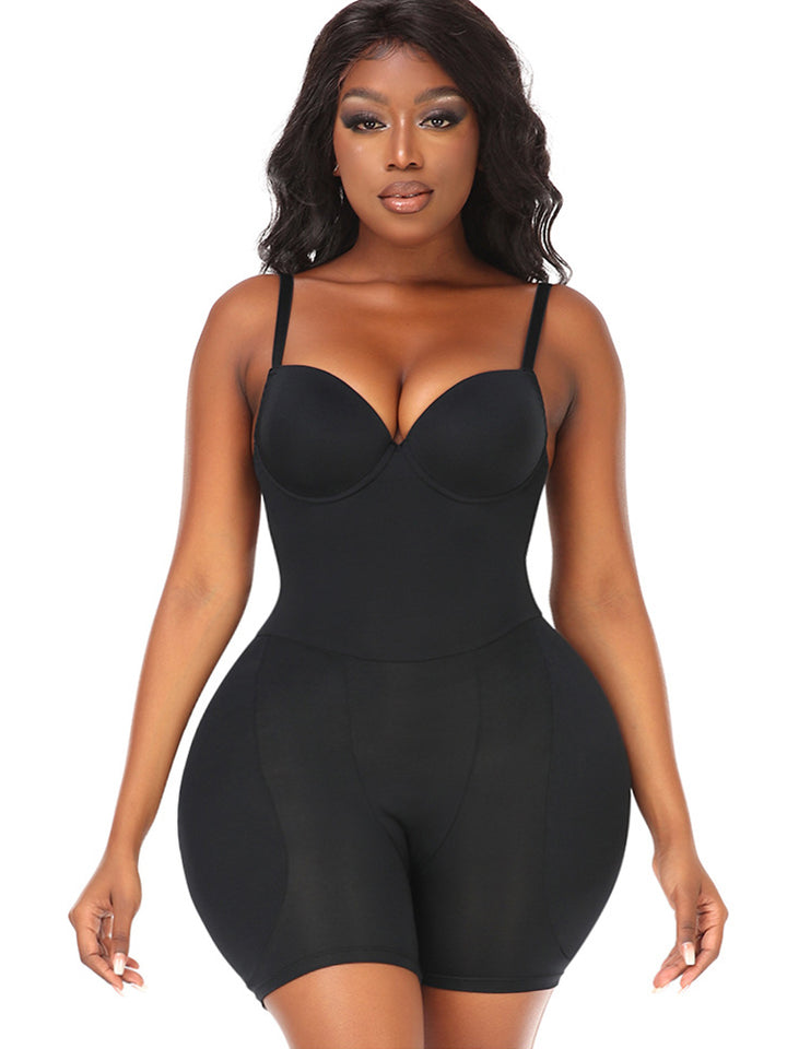 Hip Enhancing Suspenders Tummy Control Shaper Bodysuit