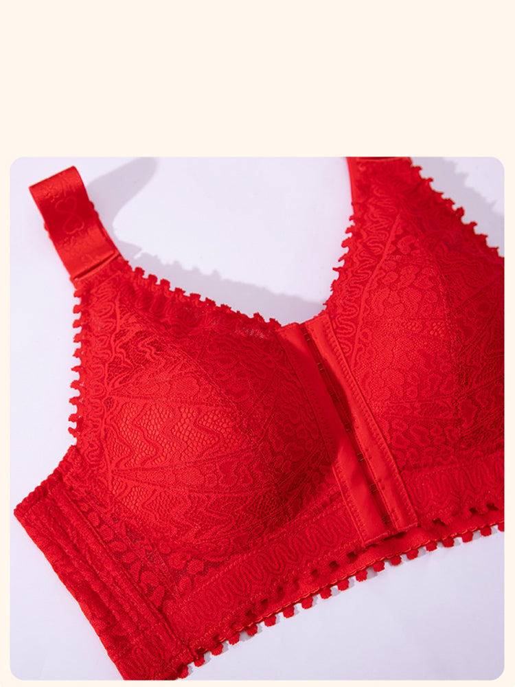Comfort Front Closure Wire-Free Minimizer Bra and Panty Sets