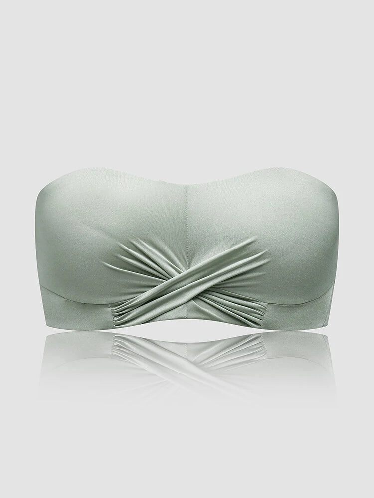 Seamless Detachable Double Straps Bandeau Bra