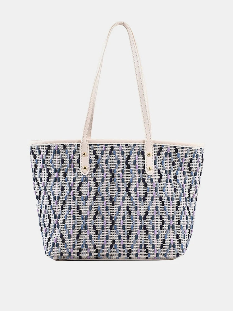 Woven Fabric Fashion Casual Large Capacity Shoulder Tote Bag
