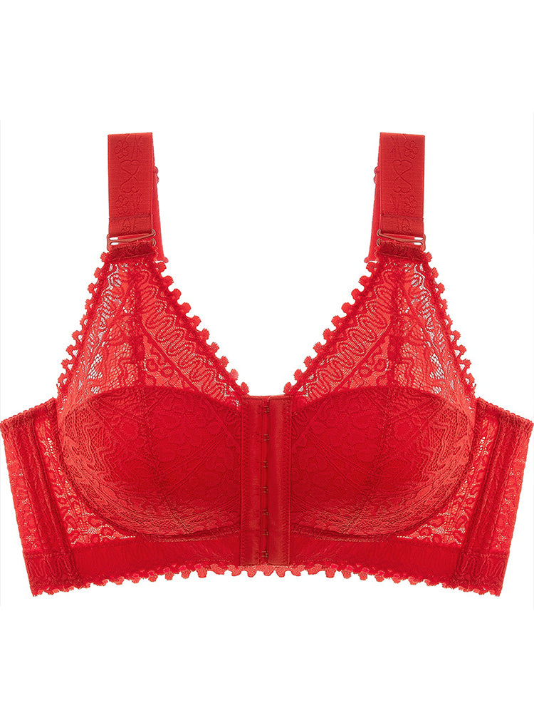 Comfort Front Closure Wire-Free Minimizer Bra and Panty Sets