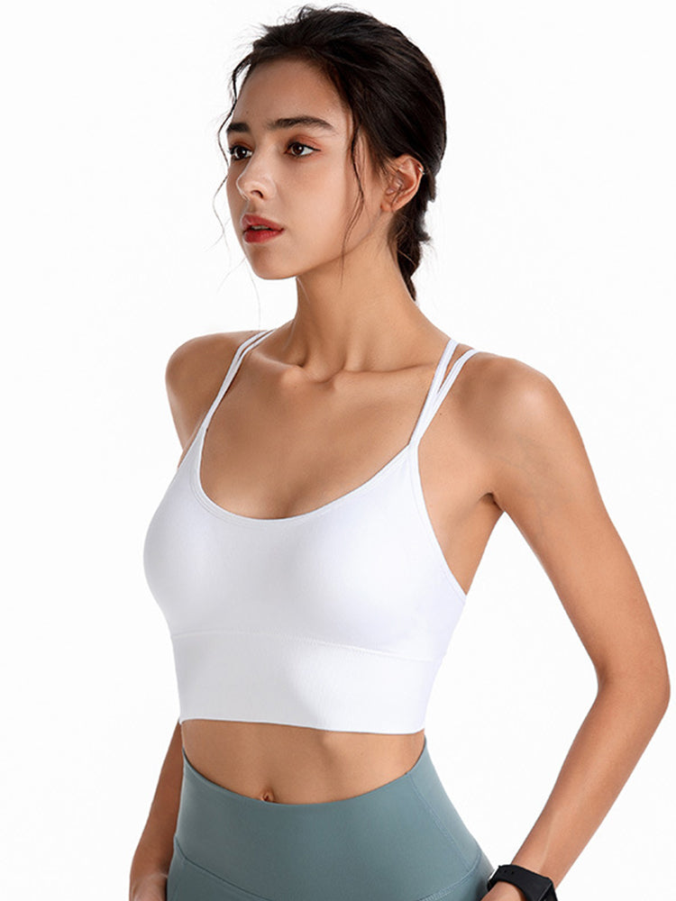 Sexy Criss-Cross Back Tank Sports Wireless Bra