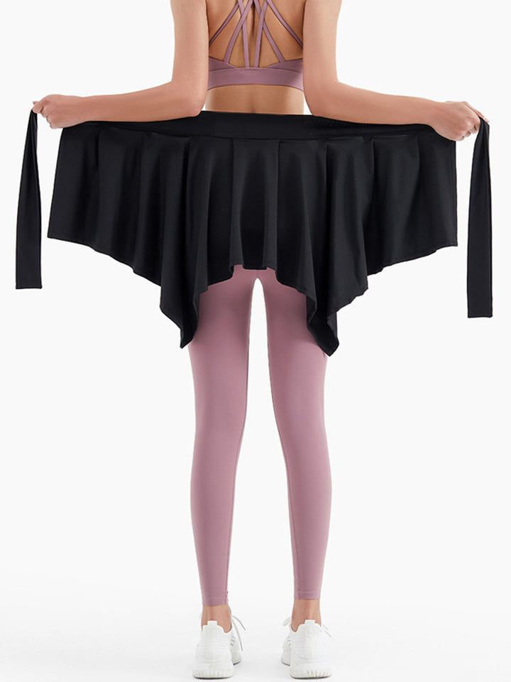 Women's Self Tie Athletic Yoga Skirt Sport Wrap Short Skirt Cover Ups