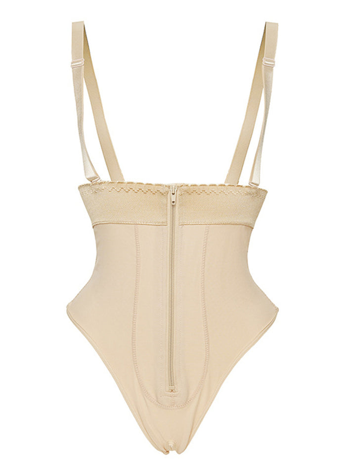 Women Zipper Seamless High Waist Thong Tummy Control Body Shapewear