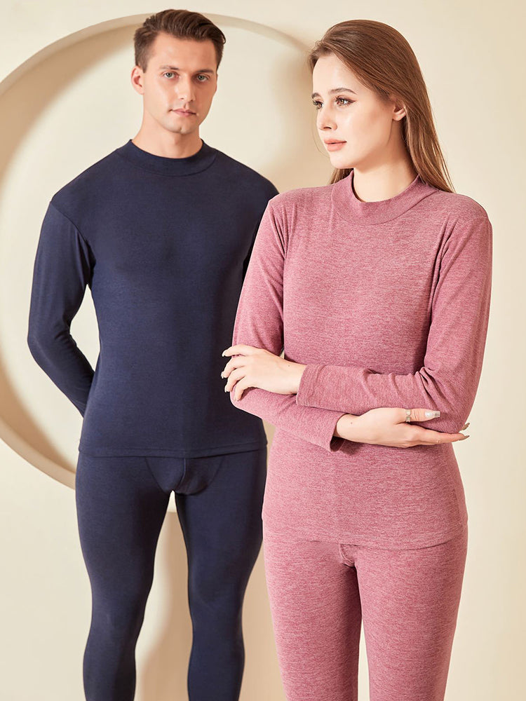 Soft Mid-Low Neck Stretch Couple Base Thermal Sets