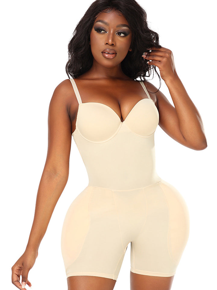 Hip Enhancing Suspenders Tummy Control Shaper Bodysuit