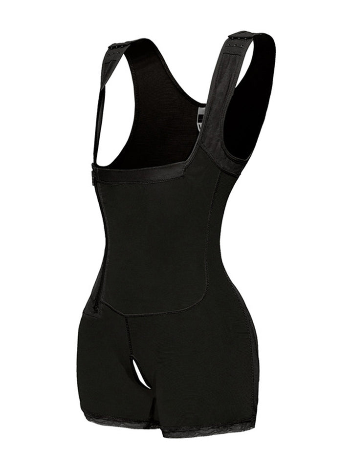 Women's Zipper Open Slimmer Waist Trainer Bodysuit Tummy Control Shapewear