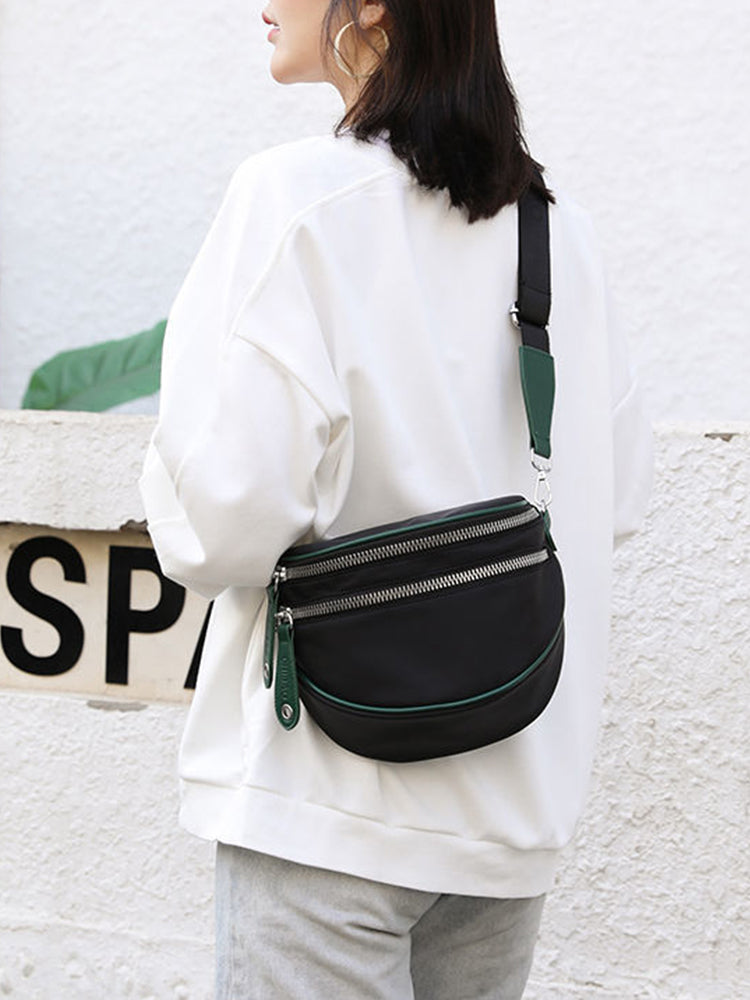 Crossbody Zippered Waterproof Saddle Bag
