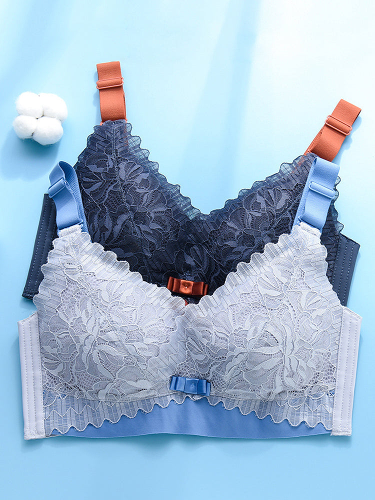 Women's Petal Lace Wire Free Minimizer Bras