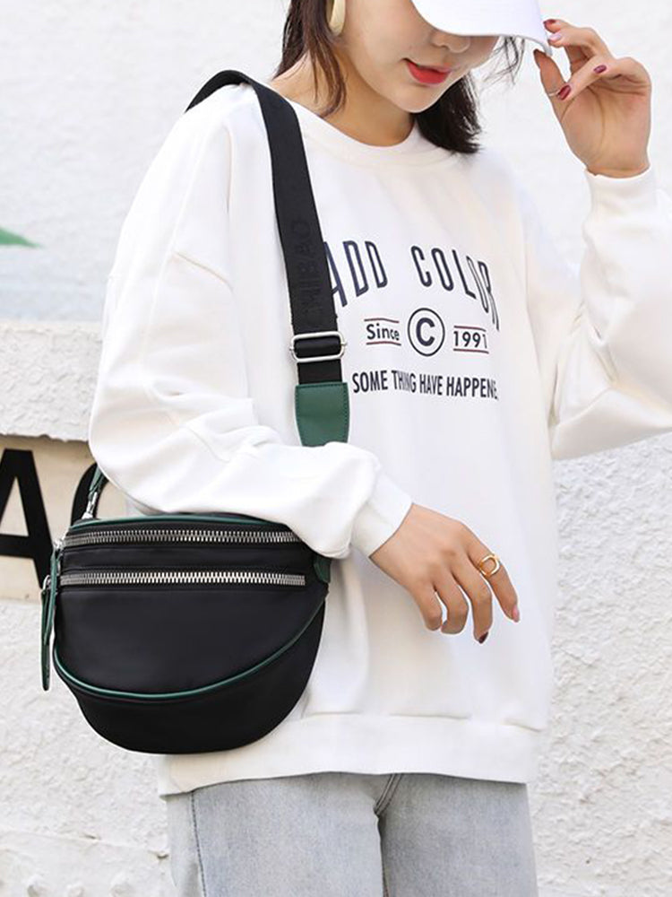 Crossbody Zippered Waterproof Saddle Bag