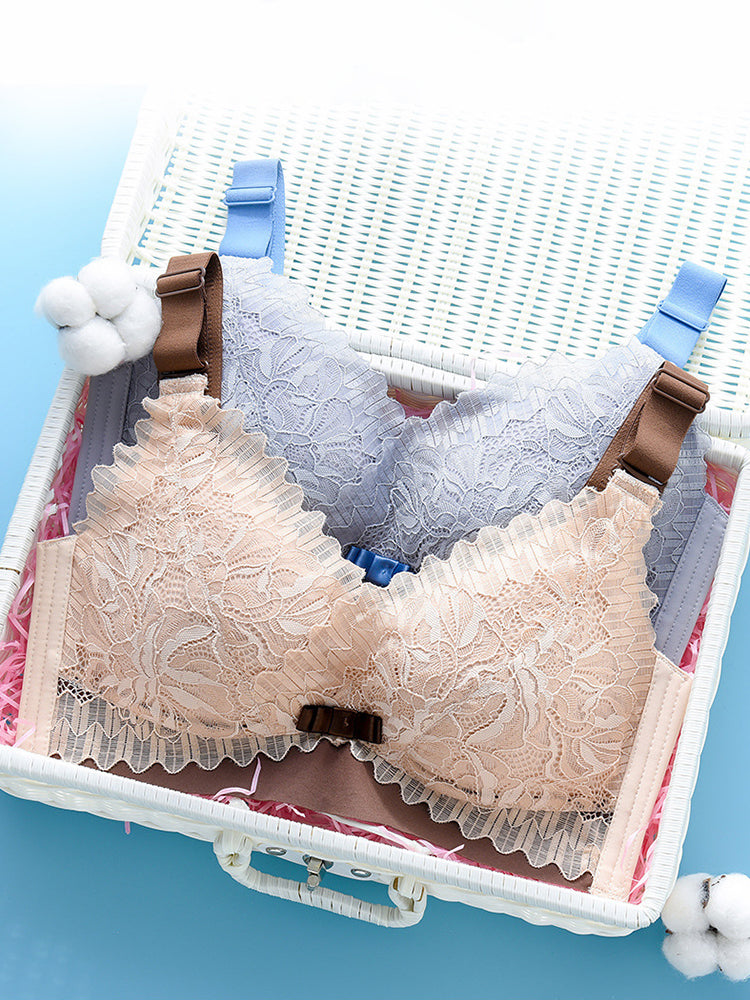 Women's Petal Lace Wire Free Minimizer Bras