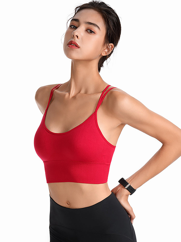 Sexy Criss-Cross Back Tank Sports Wireless Bra