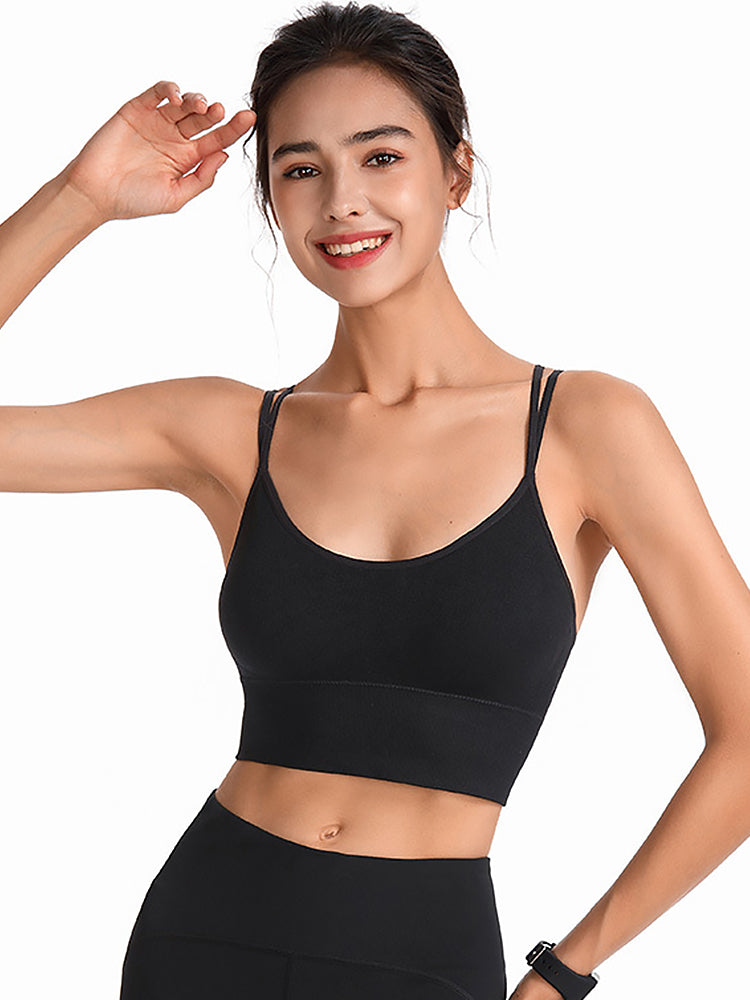 Sexy Criss-Cross Back Tank Sports Wireless Bra