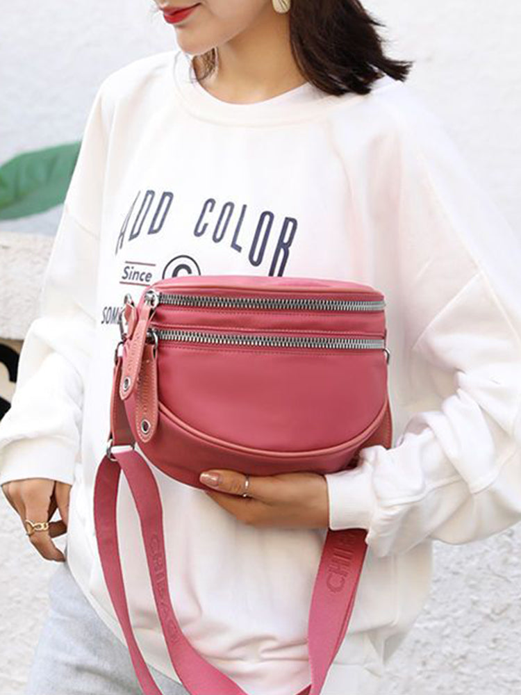 Crossbody Zippered Waterproof Saddle Bag