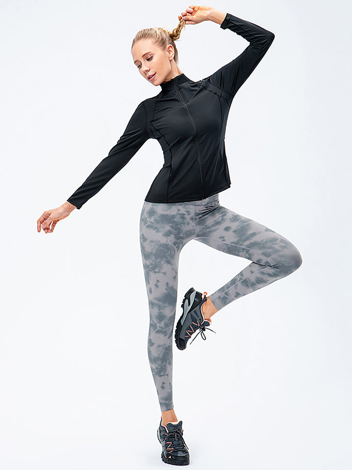Zip Closure Athletic Slim Quick Dry Running Tops