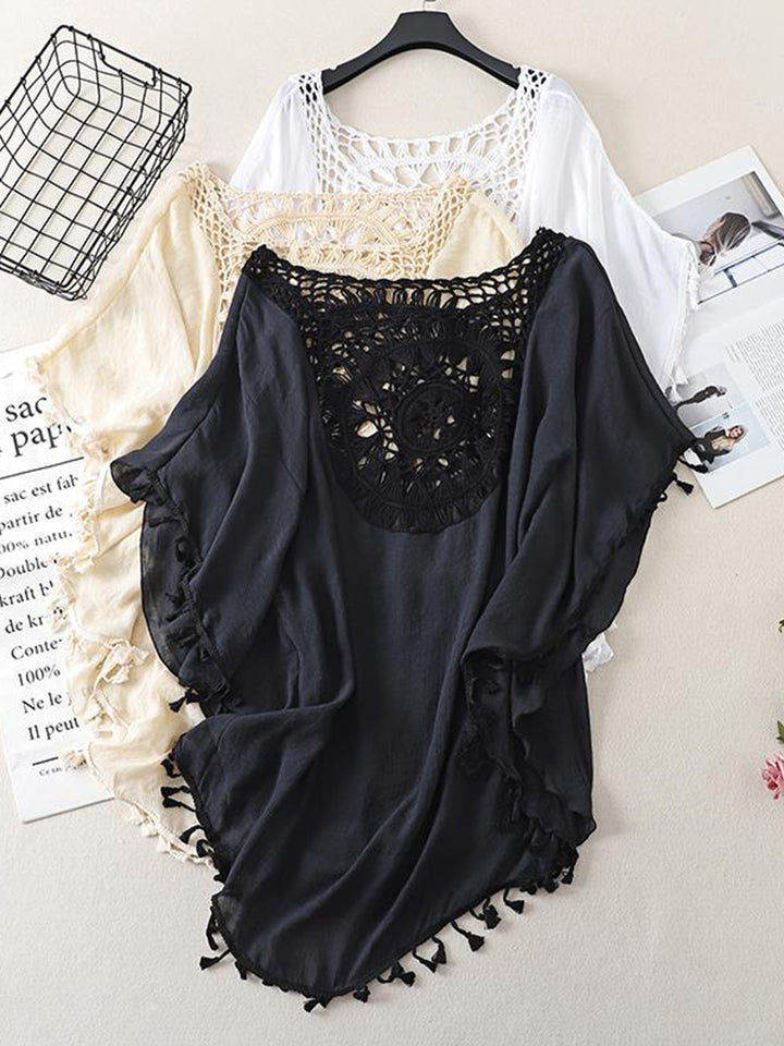 Women's Hollow Out Tassel Bathing Suit Bikini Stylish Beach Cover ups