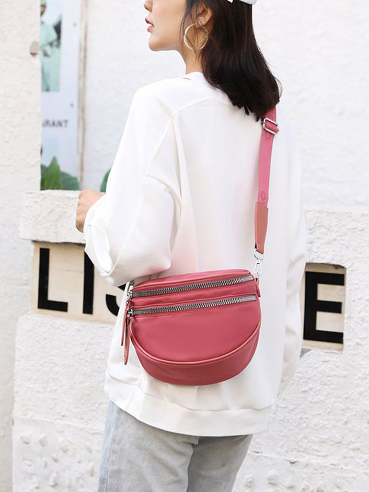 Crossbody Zippered Waterproof Saddle Bag