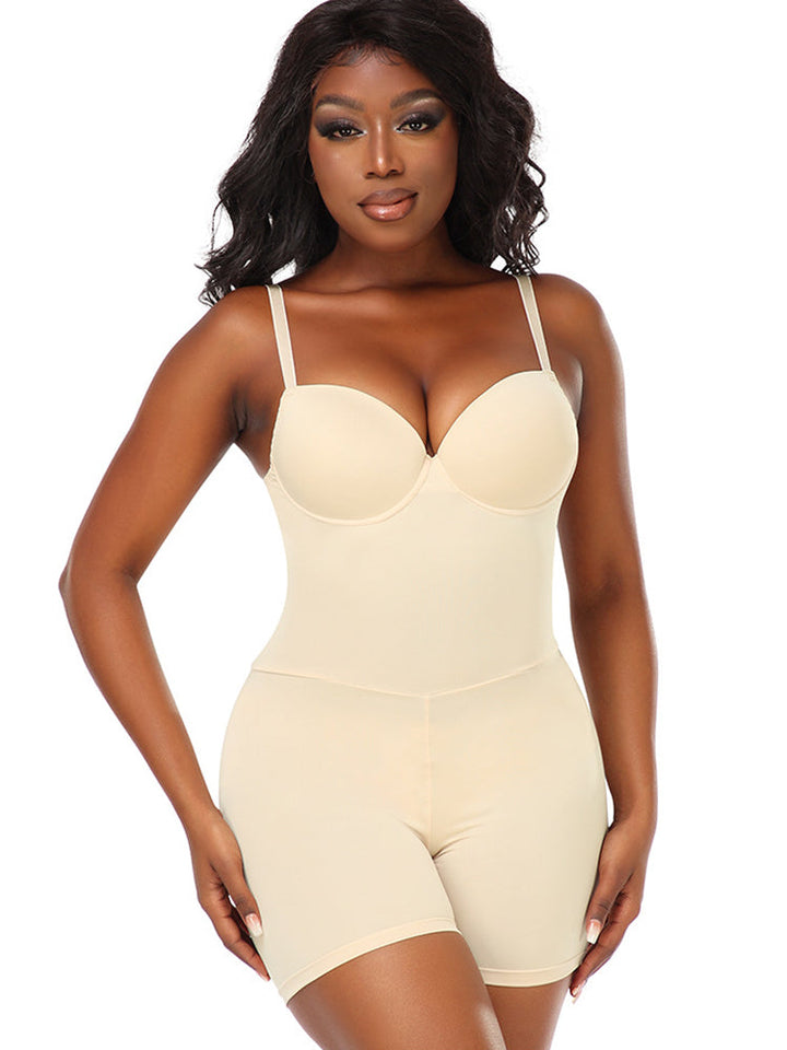 Hip-enhancing Sponge Pad Suspenders Shaper Bodysuit