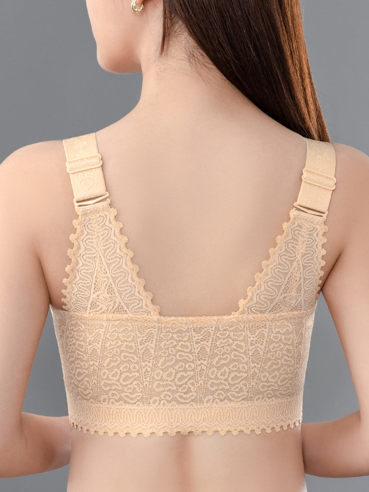 Comfort Front Closure Wire-Free Minimizer Bra and Panty Sets