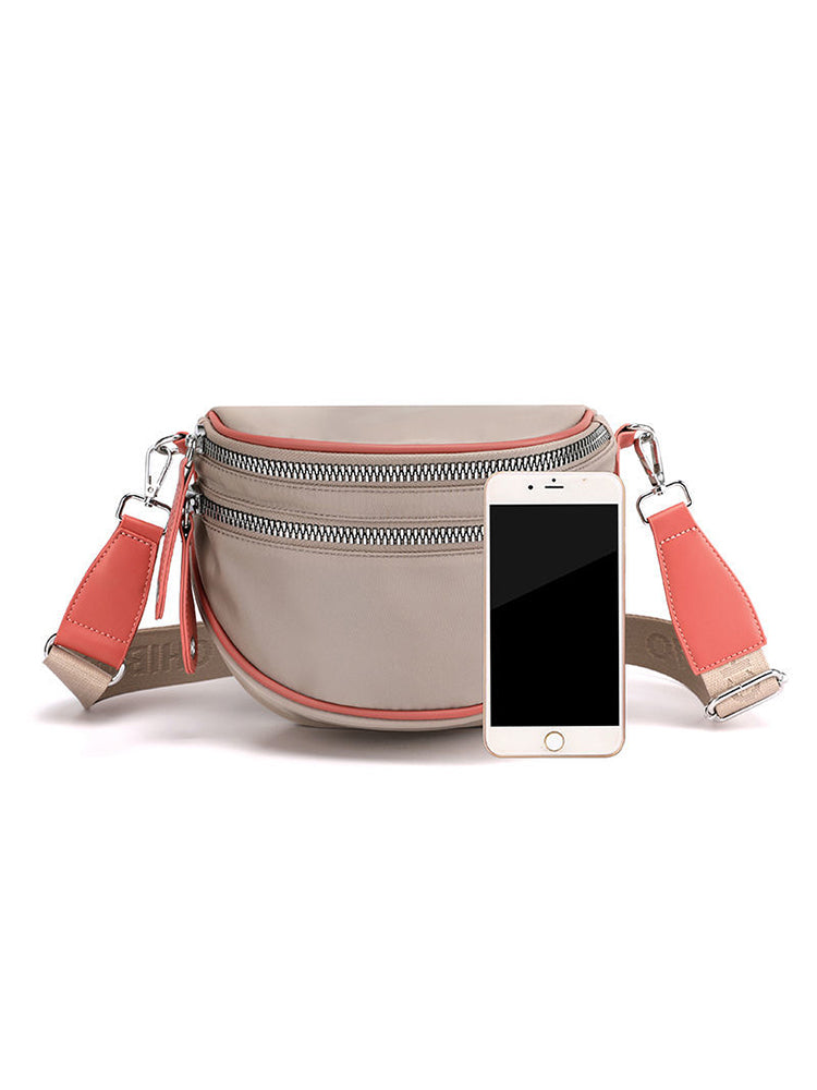 Crossbody Zippered Waterproof Saddle Bag