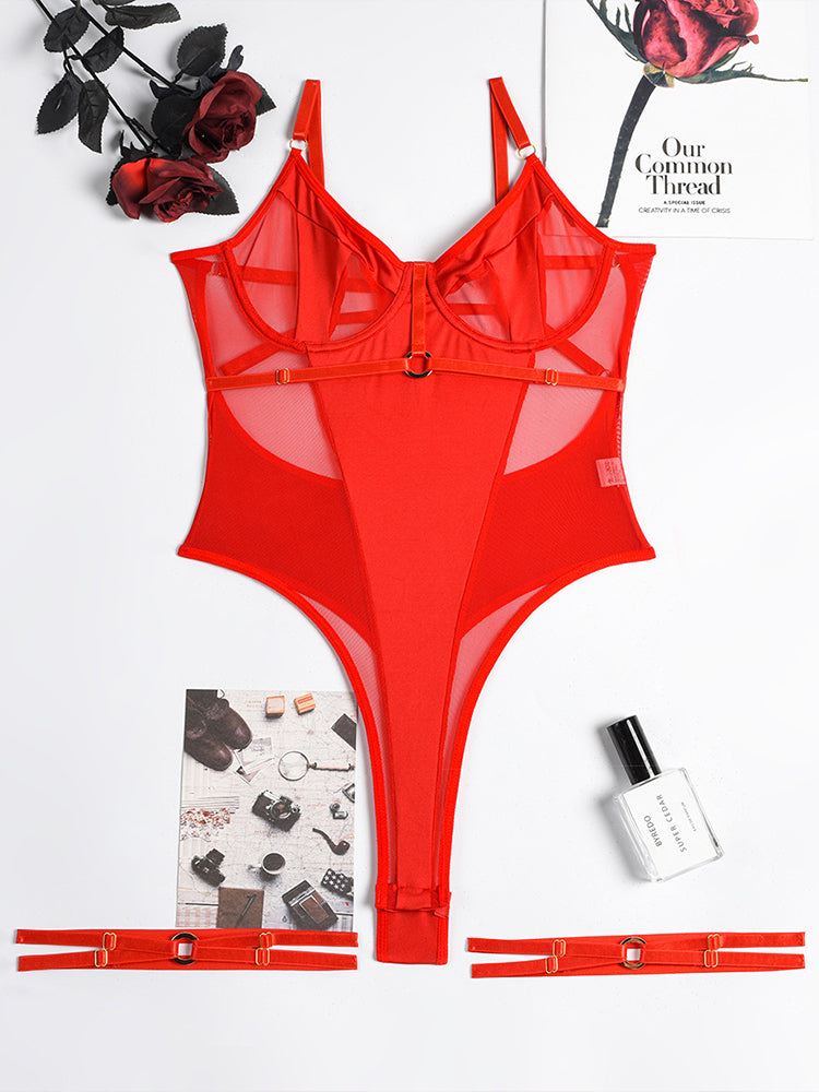 Sexy One-piece Mesh Lingerie Set