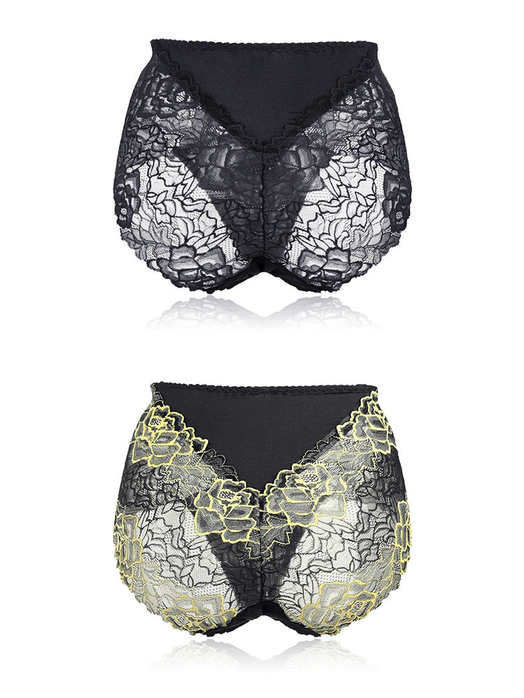 2-Pack Women's Plus Size Sexy Lace Flower High-end Panties