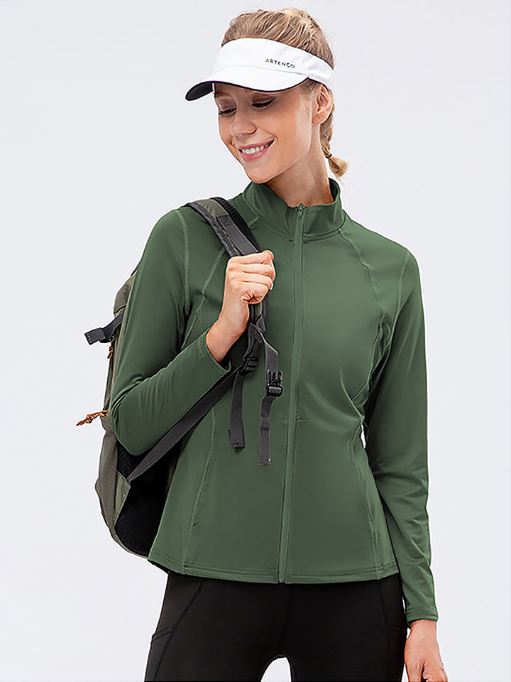 Zip Closure Athletic Slim Quick Dry Running Tops