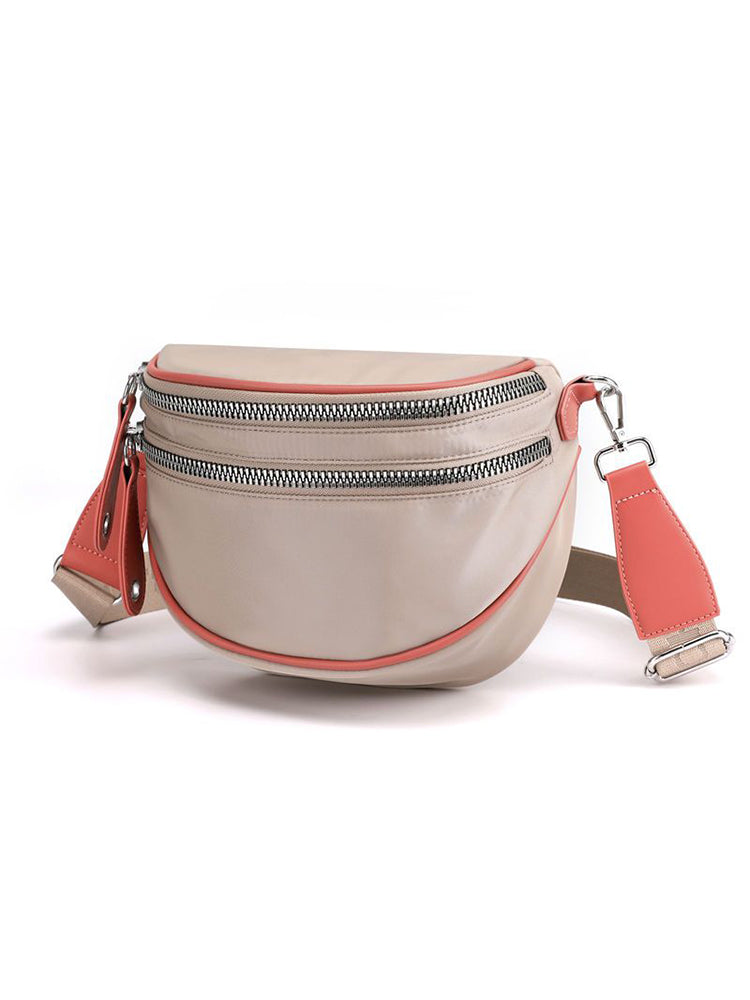 Crossbody Zippered Waterproof Saddle Bag