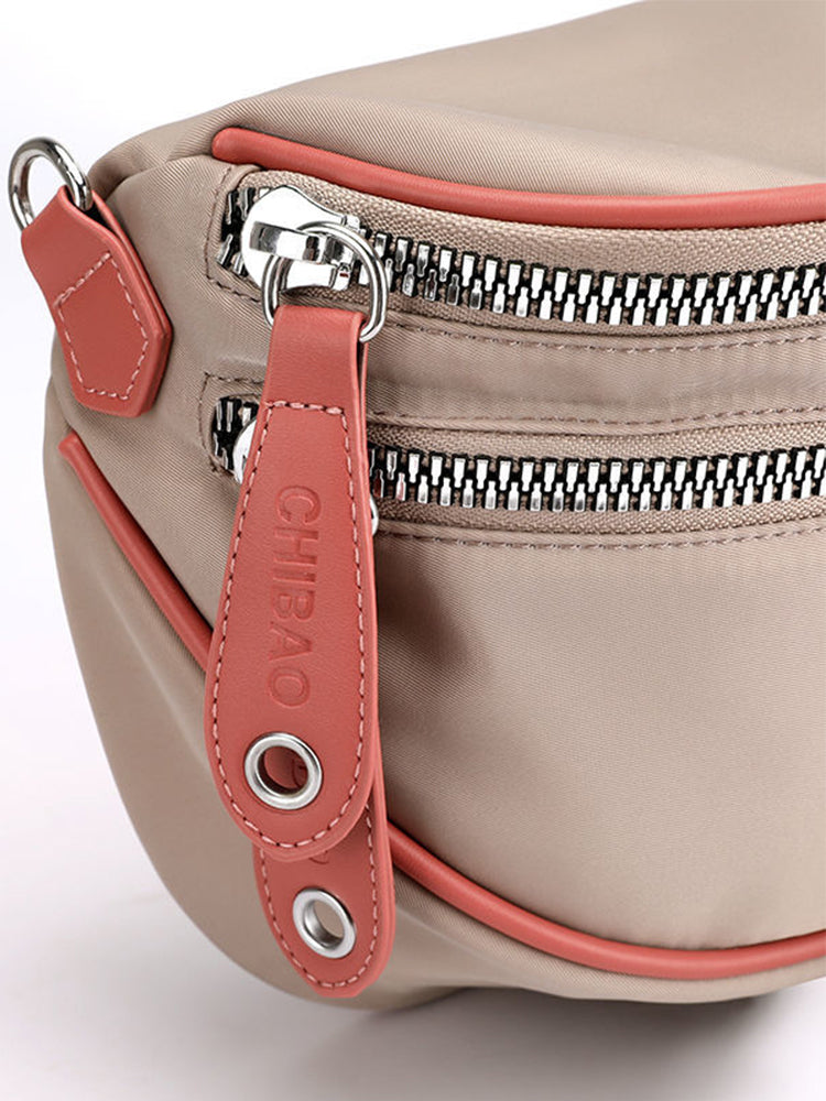 Crossbody Zippered Waterproof Saddle Bag