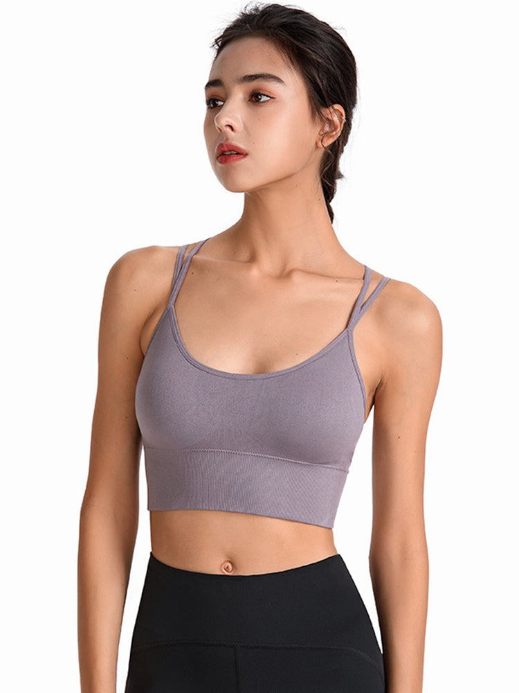 Sexy Criss-Cross Back Tank Sports Wireless Bra