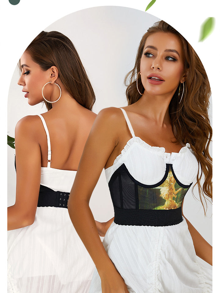 Retro Style Short Bone Waist Support Body Shaper Girdle