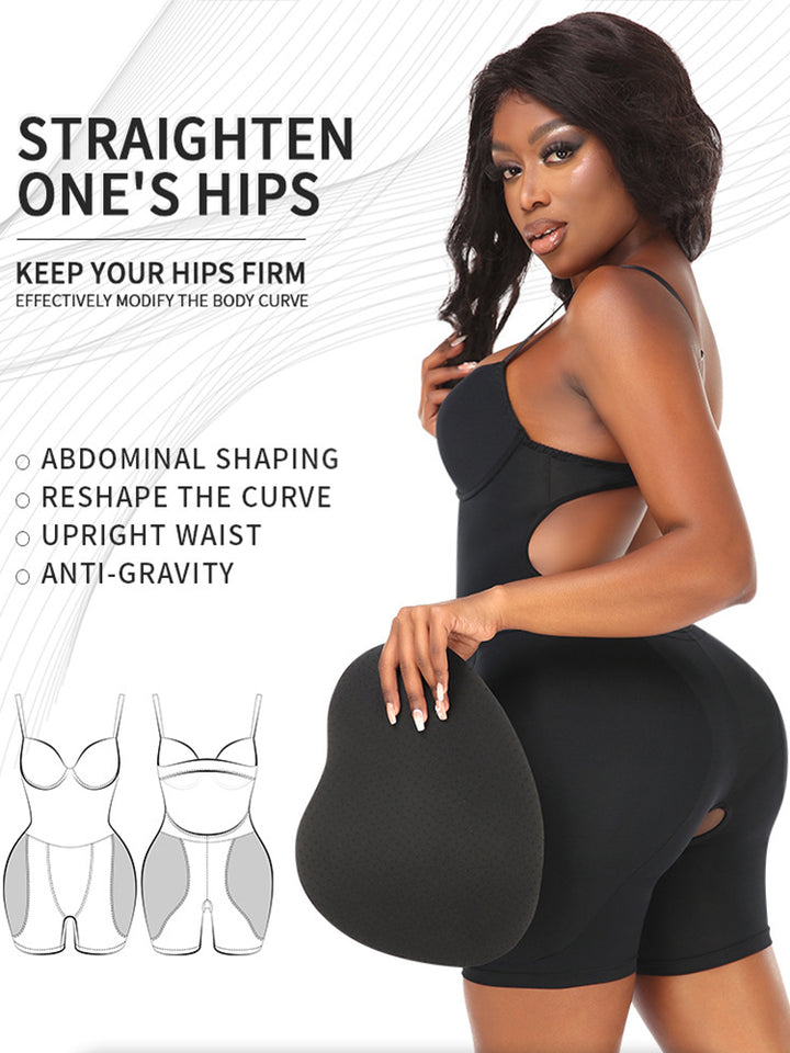 Hip Enhancing Suspenders Tummy Control Shaper Bodysuit