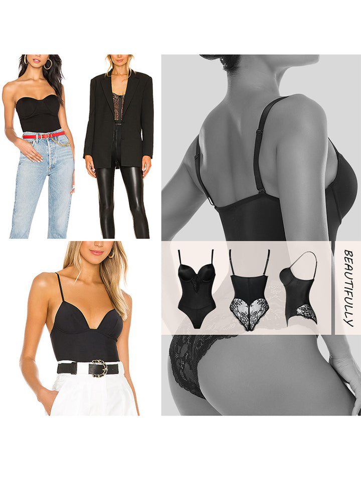 Floral Lace Tummy Control Lift Bodysuit Shapewear