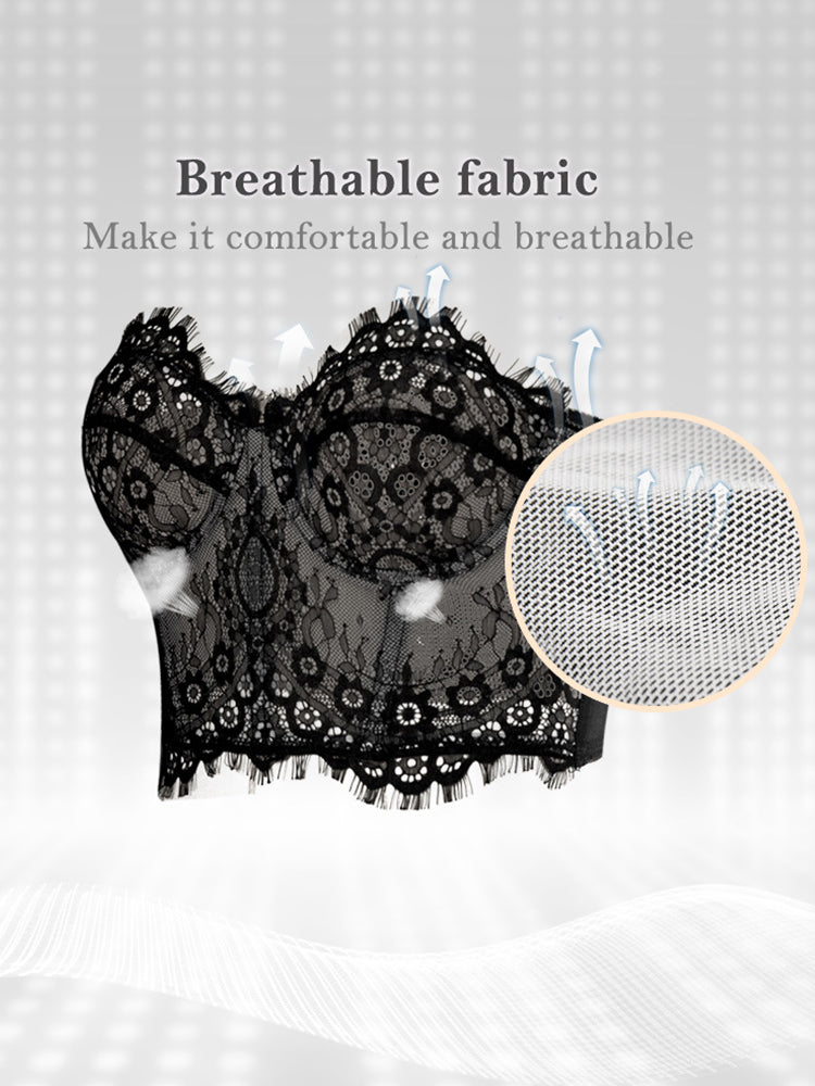 Women's Mesh Lace Bustier Elegant Strapless Chest Corset
