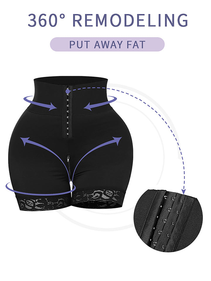 High Waist Tummy Control Zipper Open Crotch Butt Lift Shapewear