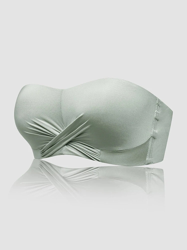 Seamless Detachable Double Straps Bandeau Bra