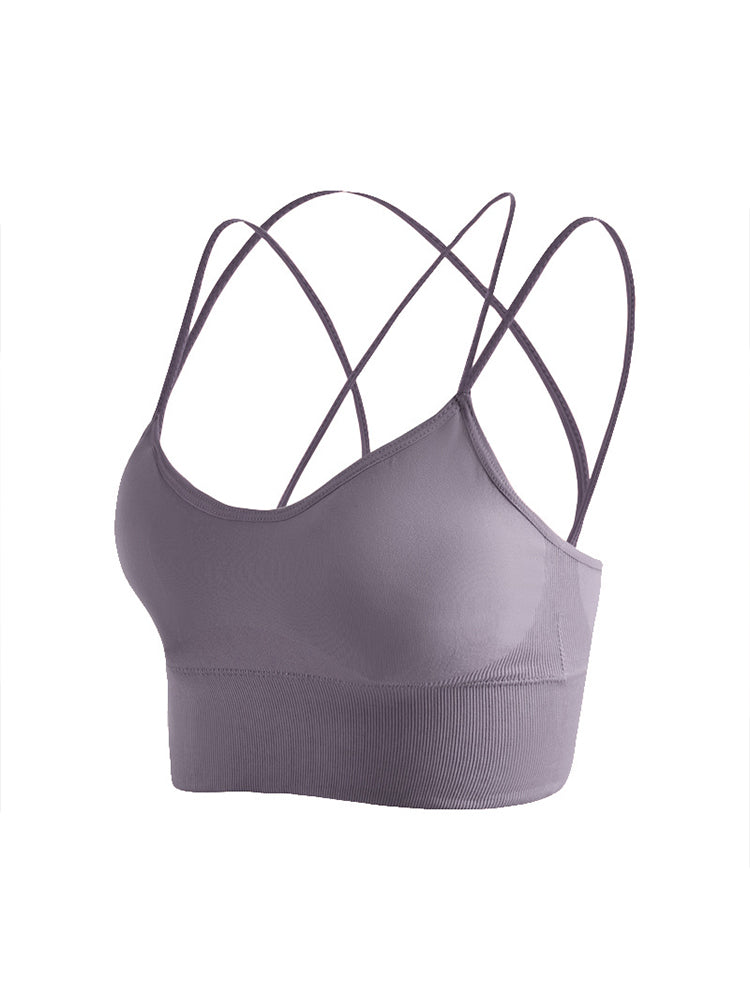 Sexy Criss-Cross Back Tank Sports Wireless Bra