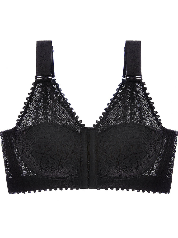 Comfort Front Closure Wire-Free Minimizer Bra and Panty Sets