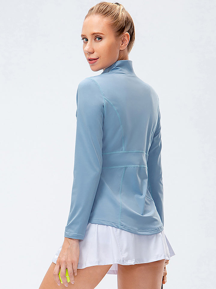 Zip Closure Athletic Slim Quick Dry Running Tops